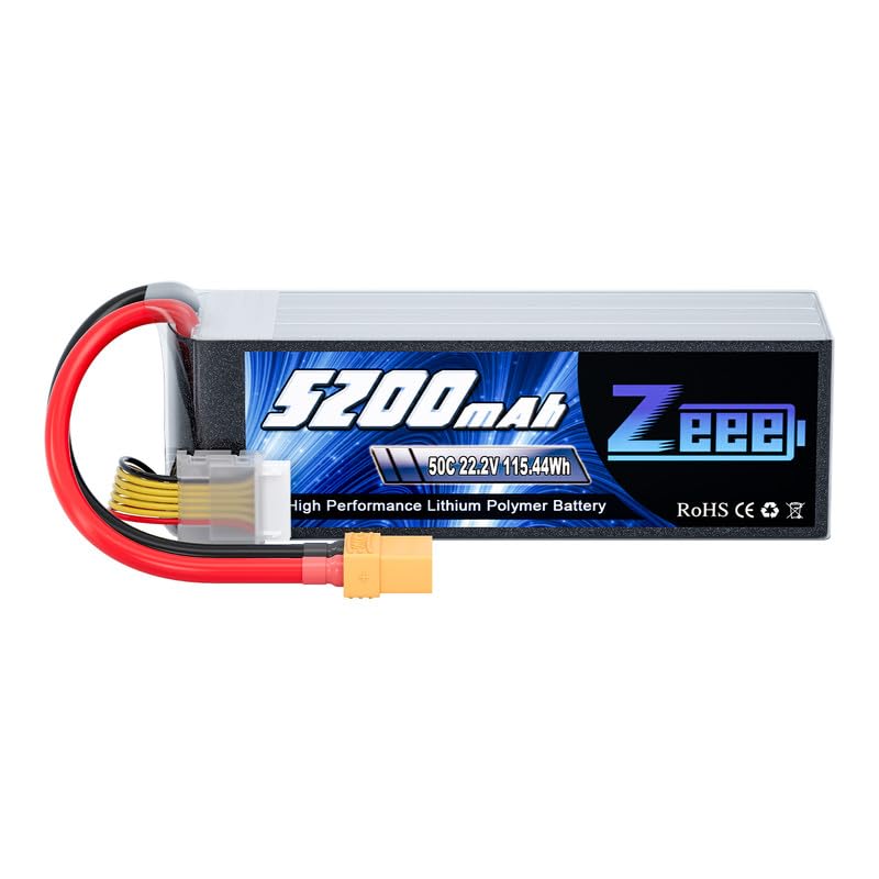 Zeee 6S Lipo Battery 5200mAh 22.2V 50C with XT90 Plug | Compatible for RC Airplane RC Quadcopter Helicopter Car Truck Boat Hobby