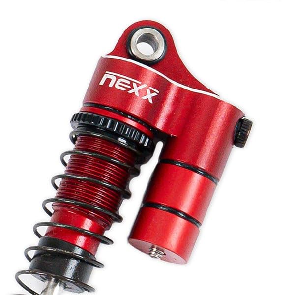 Nexx Racing Reservoir Shocks (4pcs) for 1/18 RC Crawler Redcat Ascent-18 - Remote Control Car, RC Cars, RC Crawler 1/18 4WD Nexx Racing Upgrade Parts (HELIDIRECT) (RED - 59mm) - color: Red - 59mm