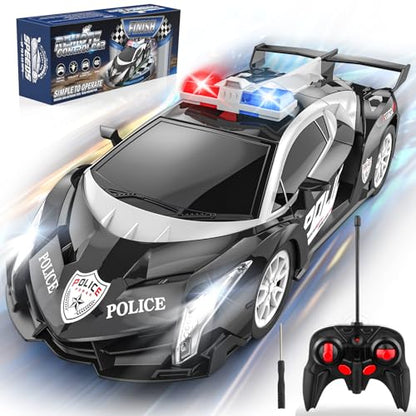 Growsland Remote Control Car Rc Cars for Boys 4-7 8-12, Kids Car Toys for Boys with Cool Flashing Light, Vehicle Hobby Race Cars Toys for Boy Girls Ages 4-6 5-7 6-8 8-12 Birthday Gift - color: Black