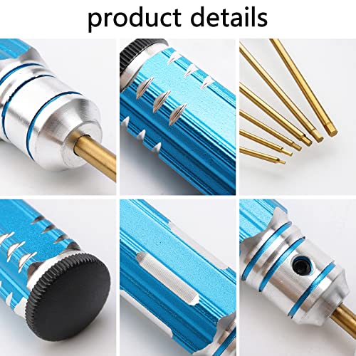 8pcs RC Hex Screw Driver Set & Cross Wrench & 17mm Nut Driver, 0.9mm 1.3mm 1.5mm 2.0mm 2.5mm 3.0mm Titanium Hexagon Screwdrivers Tool for RC Car Quadcopter Multi-Axis FPV Racing Drone, Blue