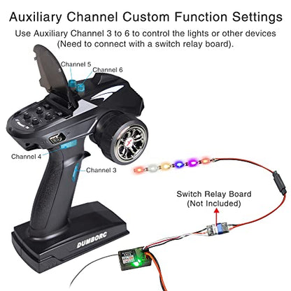 ATA HOBBY DUMBORC X6FG(Built in Gyro) 6 Channels 2.4GHz RC Receiver for DUMBORC X6/X4/X5 Transmitter RC Car Boat Tank Drifting Car(3PCS)