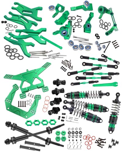 Upgrades for 1/10 Slash 2WD(VXL),RC Shocks,Suspension Arm,Caster Block,Steering Blocks,Stub Axle Carriers,Steering Bellcranks,Shock Tower,Camber Links,Drive Shaft,Hex Hub Adapters,Green - color: Green - Upgrades