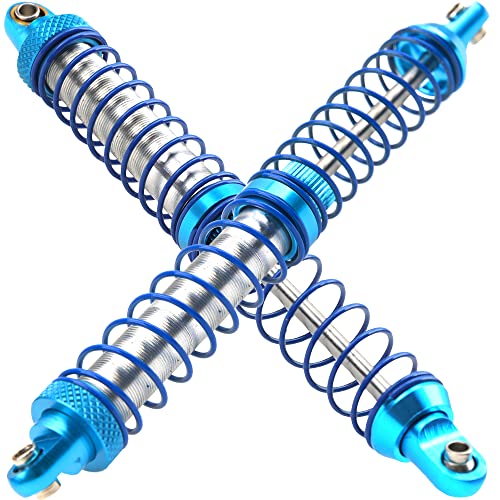 4Pcs Vgoohobby Metal Shocks Absorber Adjustable Dampers Compatible with Axial SCX10 Traxxas TRX4 D90 90046 Redcat Gen7 1/10 RC Crawler Car (Blue,120mm) - size: 120mm