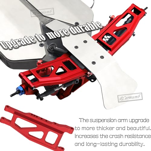 RC Upgrades Part for 1/10 Slash Stampede 4x4 (VXL),Alloy Suspension Arm,Driveshaft,Caster Block,Steering Blocks,Rear Stub Axle Carriers,Shock Towers,Turnbuckles,Hex Hub Adapters,Red