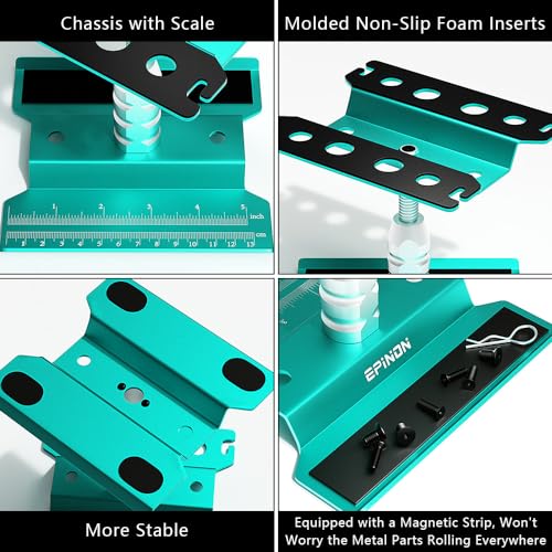 RC Car Work Stand & 520 Pcs RC Screws Kit for 1/8-1/18 RC Car, GR - color: Green