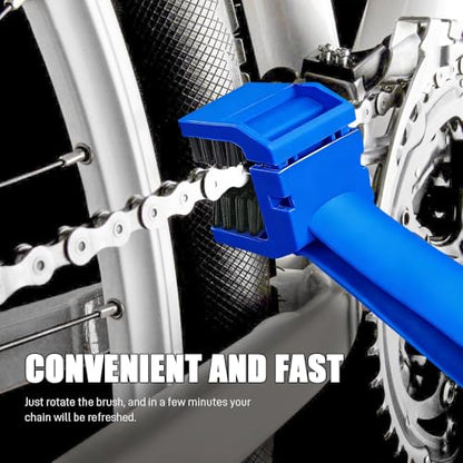 2PCS Bike or Motorcycle Chain Washer, Bicycle Cleaning Chain Double-Ended Brush, Black Durable Motor Chain Gears Cleaning Square Head Brushes, Universal Cleaning Tool (Blue/2PCS) - color: Blue/2PCS
