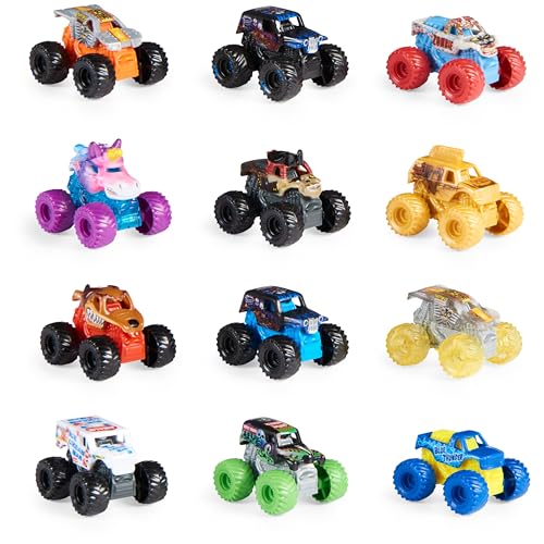 Monster Jam, Official Mini Mystery Collectible Monster Truck 12-Pack, 1:87 Scale, Great Gift for Birthday Parties - color: Mini 12-pack
