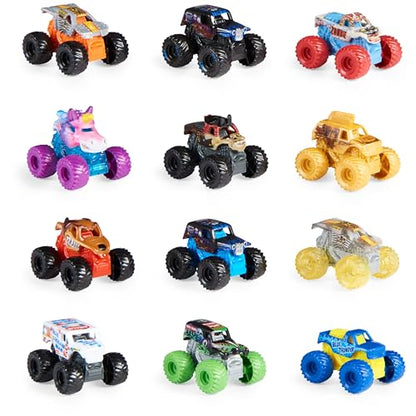 Monster Jam, Official Mini Mystery Collectible Monster Truck 12-Pack, 1:87 Scale, Great Gift for Birthday Parties - color: Mini 12-pack