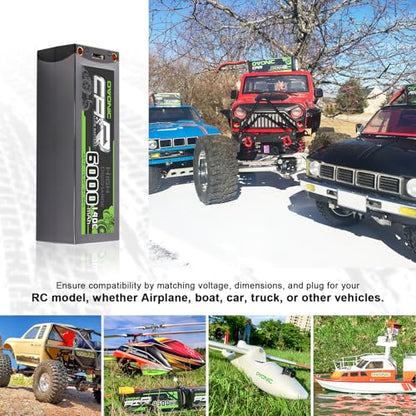 OVONIC 4S LiPo Battery 6000mAh 15.2V High Voltage 140C RC Battery with 5mm Bullet to EC5 Connector (2 Pack)