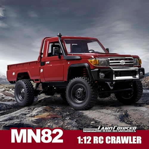 MN-82 1/12 Scale RC Rock Crawler Truck, 4x4 Off-Road Remote Control Car with 2.4GHz Remote & Dual 1200mAh Batteries - Ideal Gift for Birthday/Christmas/Halloween (Ages 8+)