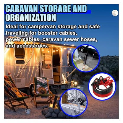 16 Inch Round Jumper Cable Bag - Waterproof EV Charging Cable Storage Bag, Cables Management Storage Organizer for Electrical Cords, RV Sewer Pipe, Extension Cables, Camper and Garden Hoses