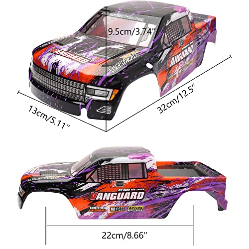 90133 Truck Car Shell Body Spare Parts Accessories for 1:12 Bruhless Brushed 903 903A HM121 YC300 RC Car Trucks (Purple Red)