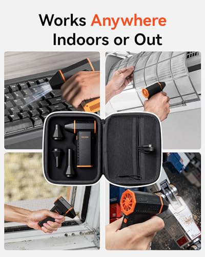 WOLFBOX Hard Carrying Case for MF50 Electric Air Duster [CASE ONLY, Device Not Included], Shockproof Travel Storage Bag for Compressed Air Blower & Accessories, Splash-Proof - size: SB50-MF50