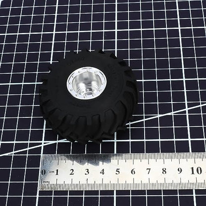 RCAWD Alloy TRX4M Monster Truck Wheel And Tires for 1/18 TRX4M Series Upgrades Part Silver - color: Silver