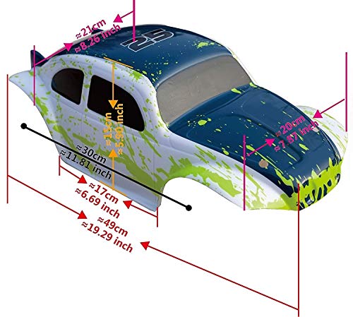 SummitLink Custom Body Compatible for 1/10 1/8 Scale RC Car or Truck (Truck not Included) (Muddy Pink Over Black) - style: Muddy Pink Over Black