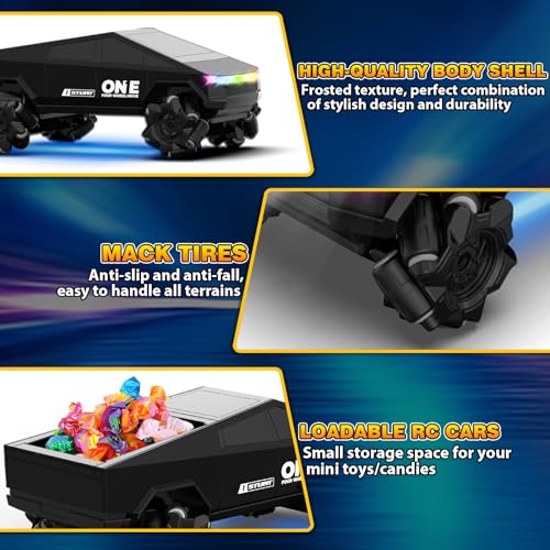 Gesture Sensing RC Stunt Car Toys for 6-12 Years Old Boys Girls, 1/28 Scale 4WD RC Drift Car, 2.4Ghz RC Cars, Seven Light Modes Hand Controlled 360°Rotating Cool Birthday Gifts for Kids - color: Black
