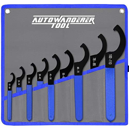 Coilover Wrench, Adjustable Spanner Wrench Set Universal Carbon Steel Shock Spanner for Most Coil Over Shock Adjustments