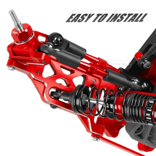 RC Upgrades Part for 1/10 Slash 2WD,Slash 2WD VXL,Alloy Aluminum Front Rear Suspension Arms,Front Steering Block,Rear Stub Axle Carriers,Left Right Caster Blocks,Red - size: Red(caster block set&arms)