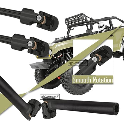 RC Drive Shaft Universal Upgrades for 1/10 SCX10 II Red cat D90 Gen7/Pro RC 4WD GEN8 SCX10 2, Rcarmumb 2pcs RC Crawler Driveshaft,Harden Steel #45 Part Hop-Ups (116-170MM, 2-Pack) Black - size: 116-170 mm (2-pack)