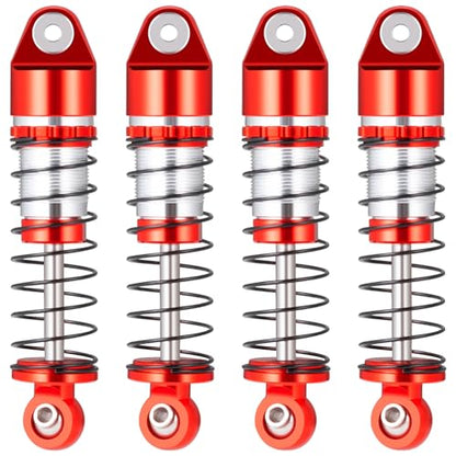 RCLIONS RC Car Oil Shocks 36mm Extended Aluminum Shock Absorber for AXIAL SCX24 1/24th RC Crawler Car Upgrade Parts (Red) - color: Red