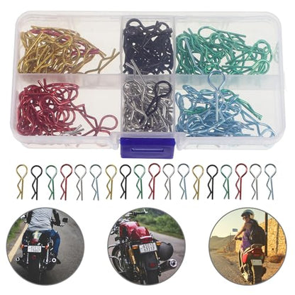 Homoyoyo 10 and 1:12 Scale Rc Cars and Trucks, Metal R Clips with Color-Coded Pull Tabs, Compatible with Gas and Electric Models, Replacement Vehicle Body Shell Accessories