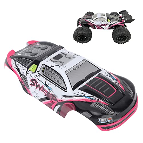 SIXRUN RC Car Body Shell PVC Spare Parts High Impact Car Body Shell Frame for SCY 16101PRO 1/16 RC Cars Car Toy Body Shell Remote (Rose Red) - color: Rose Red