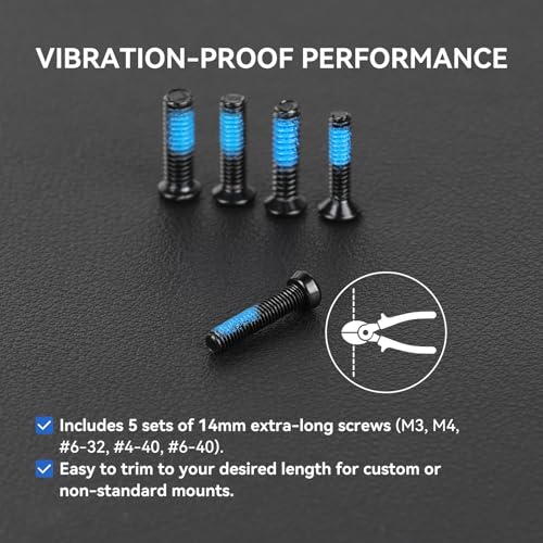 VOTATU Red Dot Mounting Screws Kit - 112 Pcs (28 Sets) Gunsmithing & Optics Screws, Include M3/M3.5/M4/#6-32/#4-40/#6-40/#6-48 (4 Pcs/Set) for Red Dot Sight & Plate Mounting