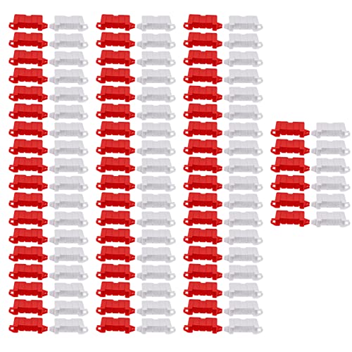 VBESTLIFE RC Drift Race Road Barriers, Durable Plastic DIY Racing Track Barriers for 1/10 1/14 1/18 Scale RC Cars 120PCS Red and White