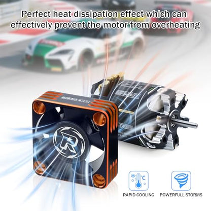 RC Motor Cooling Fan 30mm 28000RPM Fits 540 550 Brushless Motor ESC Cooling Fans for 1/8 1/10 1/12 RC Truck Car (Black Orange) - style: 30mm Black Orange