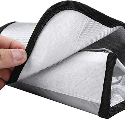 2PCS Lipo Battery Bag, Lipo Bag Fireproof Lipo Battery Fireproof Explosion Proof Bag Battery Storage Carrying Bag Charging Protection Bag