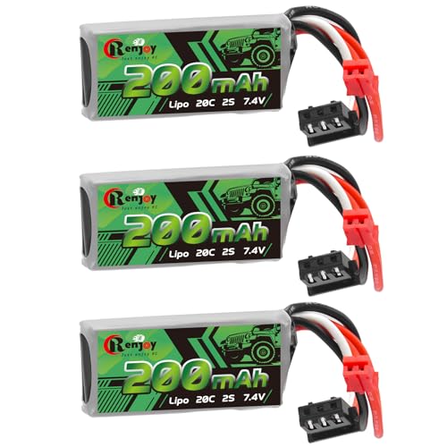 7.4V 2S 20C 200mAh Rechargeable Lipo Battery for Axial SCX30, 3pcs | 2S Lipo Battery with PH2.0 Plug Compatible with Axial SCX30 Jeep Bronco K10 RC Car Truck Rock Crawler Upgrades - color: 200mAh/ 3pcs