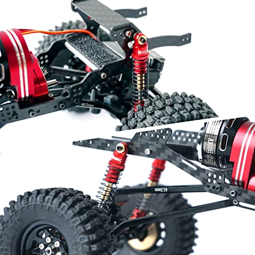 OGRC Shocks Absorber Aluminum Front & Rear Shock Damper RC Shocks for Axial SCX24 C10 JLU Deadbolt Gladiator Bronco Upgrade Parts (Red) - color: Red