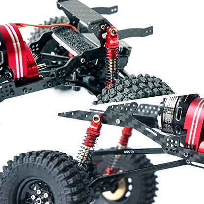 OGRC 42mm RC Shocks Absorber Aluminum Shock Damper for SCX24 1/24 Crawler | Threaded Double Barrel Shocks for SCX24 AX24 1/24 RC Crawler - color: Red
