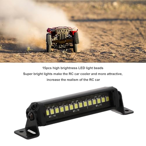 RC Light Bar Roof Lamp Kit 15 LED 3.1 Inch Aluminum Alloy Super Bright Roof for Axial SCX10 1/10 RC Crawler Cars