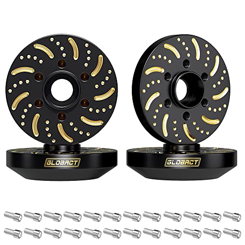 GLOBACT 1/10 Brass Wheel Weights Extended Hex Hub for TRX4 TRX6 SCX10-9mm | Fits 1.9" 2.2" RC Wheel, 252g Counterweight - size: 9mm