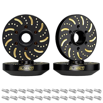 GLOBACT 1/10 Brass Wheel Weights Extended Hex Hub for TRX4 TRX6 SCX10-9mm | Fits 1.9" 2.2" RC Wheel, 252g Counterweight - size: 9mm