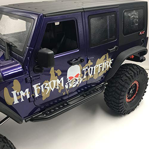 KYX Racing Metal Side Step Running Boards Foot-Plate w/Receiver Box for 313mm Wrangler Body (Alloy)