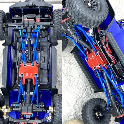 High Clearance 4 Links Set Aluminum Linkage for Traxxas 1/18 TRX4M Upgrade Parts RC Crawler Car (Dark Blue) - color: Dark Blue