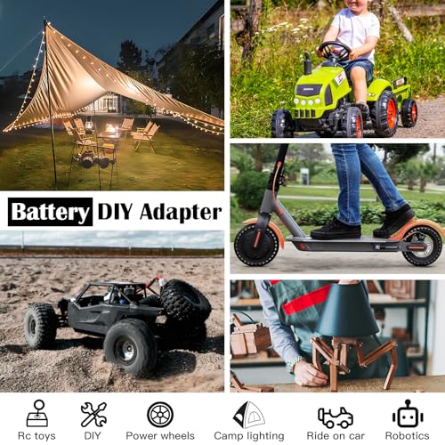 1 Packs Power Wheel Adapter for Milwaukee M12 Battery Adapter 12V Power Wheel Battery Conversion Kit with Switch, Fuse & Wire Terminals, 12AWG Wire, Power Connector for DIY Rc Car Toys and Robotics - size: 1 Pack