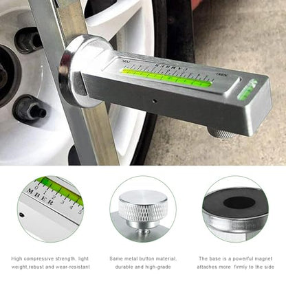 Adjustable Magnetic Gauge Tool, Wheel Camber Caster Pillar Alignment Gauge for Tire Repair, Universal Wheel Hub Magnetic Alignment Tool for SUV Truck RV, Car Accessories