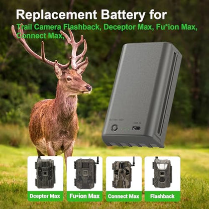 2 Pack Rechargeable Lithium Battery Pack | Compatible with Stealth Cam Trail Camera Deceptor, Fusion, Connect MAX and Flashback