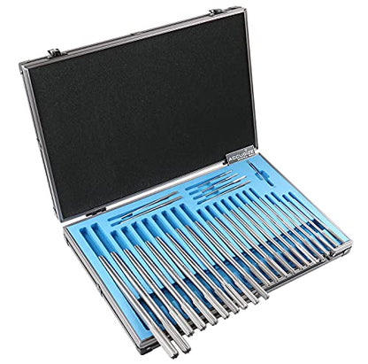 Accusize Chucking Reamer Set, 1/16" to 1/2" by 1/64", 29 Pc | HSS M2 Premium, Straight Flute, Right Hand Cut, ANSI, Aluminum Case, 5528-SF00 - size: 1/16" thru. 1/2" by 1/64"