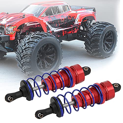 2pcs 92mm RC Oil Pressure Adjustable Front Shock Damper, 1/10 RC Car Shock Absorber, Upgraded Aluminum Alloy Buggy Suspension for ZD Racing HSP Hongnor LRP HPI (Red) - color: Red
