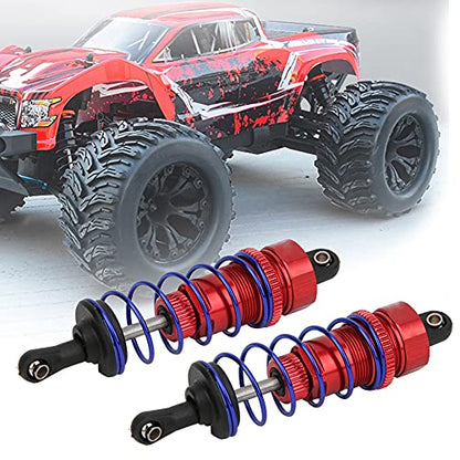 2pcs 92mm RC Oil Pressure Adjustable Front Shock Damper, 1/10 RC Car Shock Absorber, Upgraded Aluminum Alloy Buggy Suspension for ZD Racing HSP Hongnor LRP HPI (Red) - color: Red