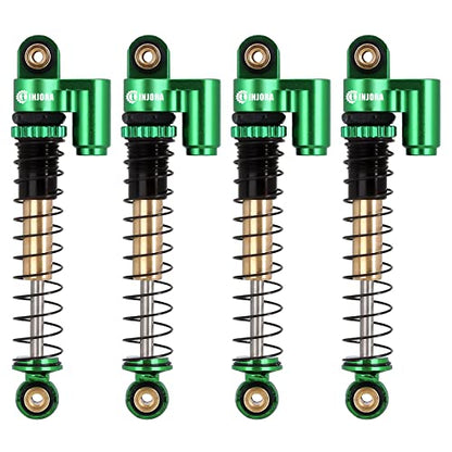 INJORA 43mm Aluminum Threaded Double Barrel Shocks for Axial SCX24（Green） - color: Green