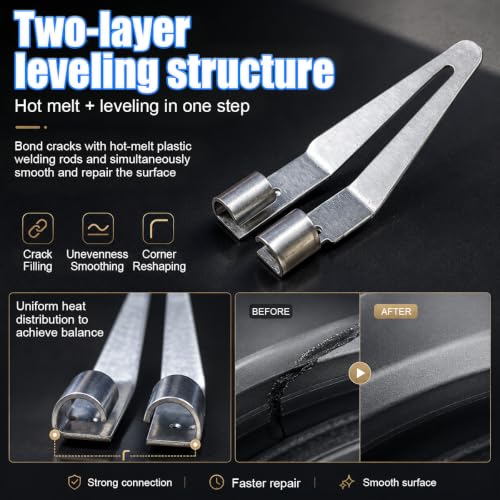 Plastic Welding Tips, Stainless Steel Plastic Smoothing Head Replacement with 45° Elbow, Car Bumper Repair Tool, Welder Gun Soldering Accessories for Kayaks and DIY Fixes(8PCS) - size: 8PCS