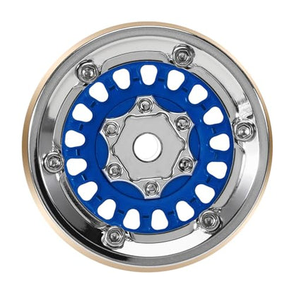 INJORA ModuWheel 1.0" Aluminum Wheel Offset -4.4mm for 1/18 1/24 RC (Blue) - color: Blue