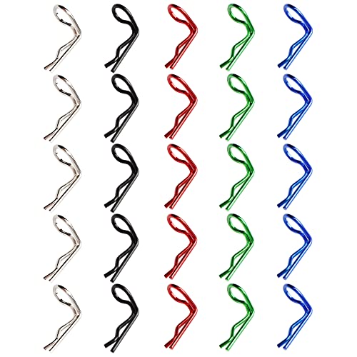 50 Pieces 1mm 90-Degree Angle RC Cars Universal Body Clips Bent Springy Pins & RC Car Clip Pin Steel Wires for All 1/16 1/18 1/20 Scale Model Truck Crawler Trucks - color: 1.0mm