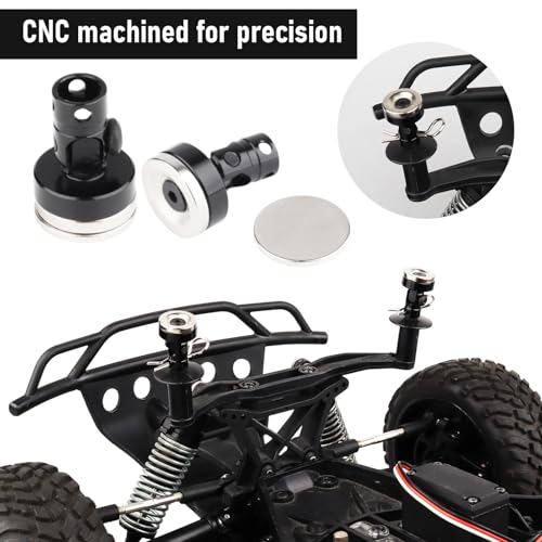 Hobbypark Aluminum Alloy Magnetic Stealth Invisible Body Post Mount for RC Hobby Model Car (Set of 4) (Black)