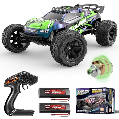 1:10 Big Rc Cars 18-Inch,Fast Remote Control Car Trucks,45+KM/H RC Off-Road Electric Truck, Includes 2 Rechargeable 2600mAh Batteries, Rc Cars for Adults & Boys